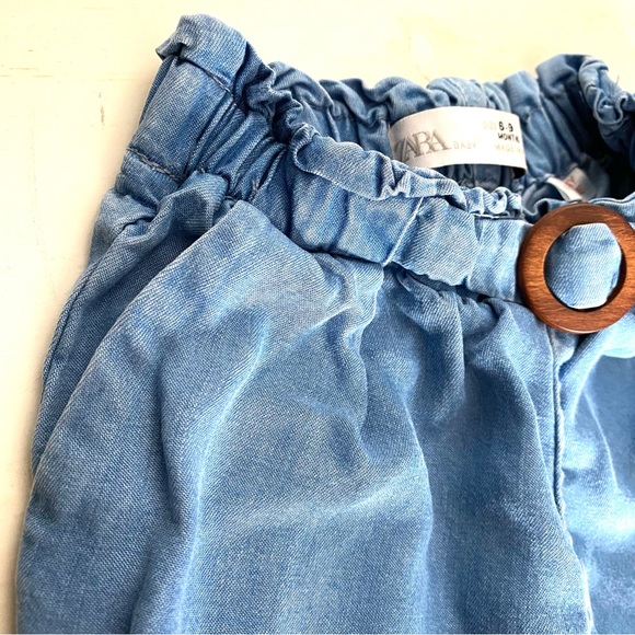 Zara Baby Belted Chambray Pants - Picture 2 of 5